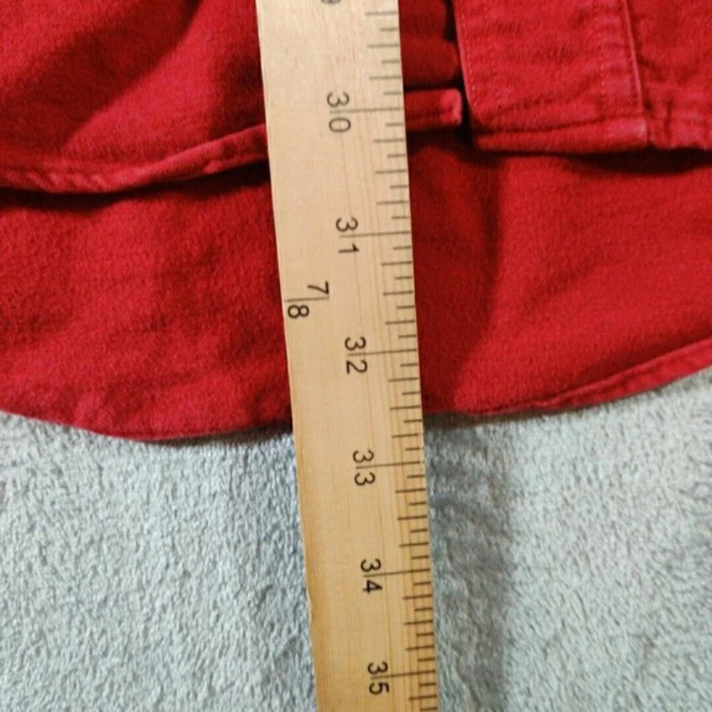 Lands End Shirt Mens XL 17-17.5 Red3 Button‎ Down Long Sleeve Normcore Basic